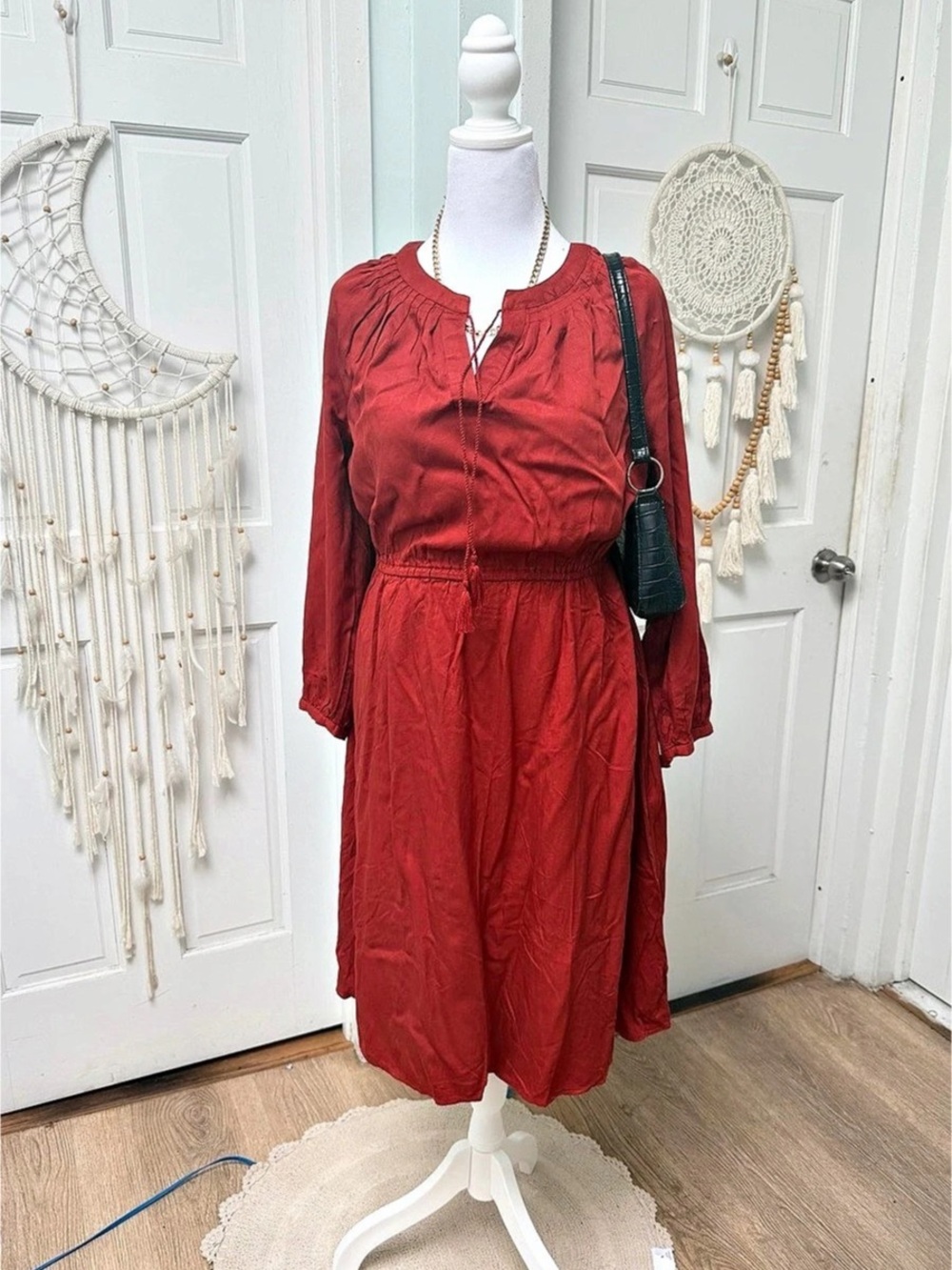 Old Navy Red Midi Dress Size Medium